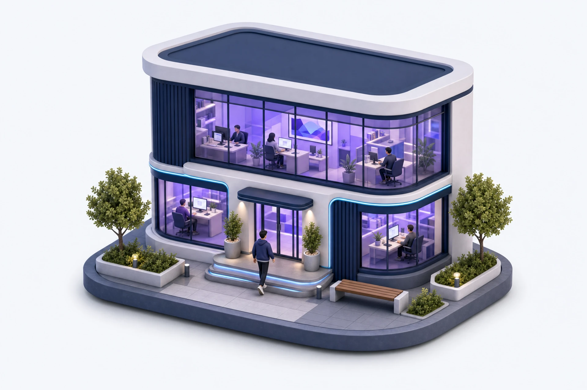 Illustration eines modernen Designstudios
